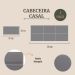 Cabeceira Casal Estofada Para Cama Box Kit 6 Placas Adesivas - Modelo Retangular Courino Cinza