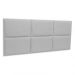 Cabeceira Casal Estofada Para Cama Box Kit 6 Placas Adesivas - Modelo Retangular Linho Gelo