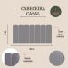 Cabeceira Casal Estofada Para Cama Box Kit 7 Placas Adesivas - Modelo Arredondada Courino Cinza