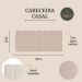 Cabeceira Casal Estofada Para Cama Box Kit 7 Placas Adesivas - Modelo Arredondada Courino Off White