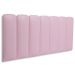 Cabeceira Casal Estofada Para Cama Box Kit 7 Placas Adesivas - Modelo Arredondada Courino Rosa