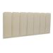Cabeceira Casal Estofada Para Cama Box Kit 7 Placas Adesivas - Modelo Arredondada Linho Cru