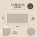Cabeceira Casal Estofada Para Cama Box Kit 7 Placas Adesivas - Modelo Arredondada Linho Cru