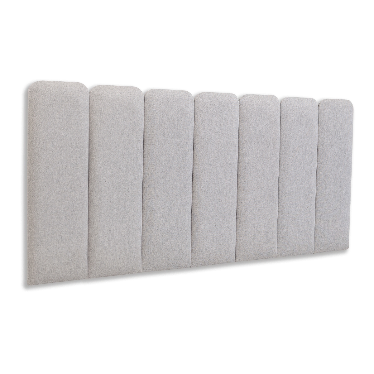 Cabeceira Casal Estofada Para Cama Box Kit 7 Placas Adesivas - Modelo Arredondada Linho Gelo