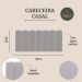 Cabeceira Casal Estofada Para Cama Box Kit 7 Placas Adesivas - Modelo Arredondada Linho Gelo