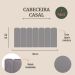 Cabeceira Casal Estofada Para Cama Box Kit 7 Placas Adesivas - Modelo Arredondada Suede Cinza