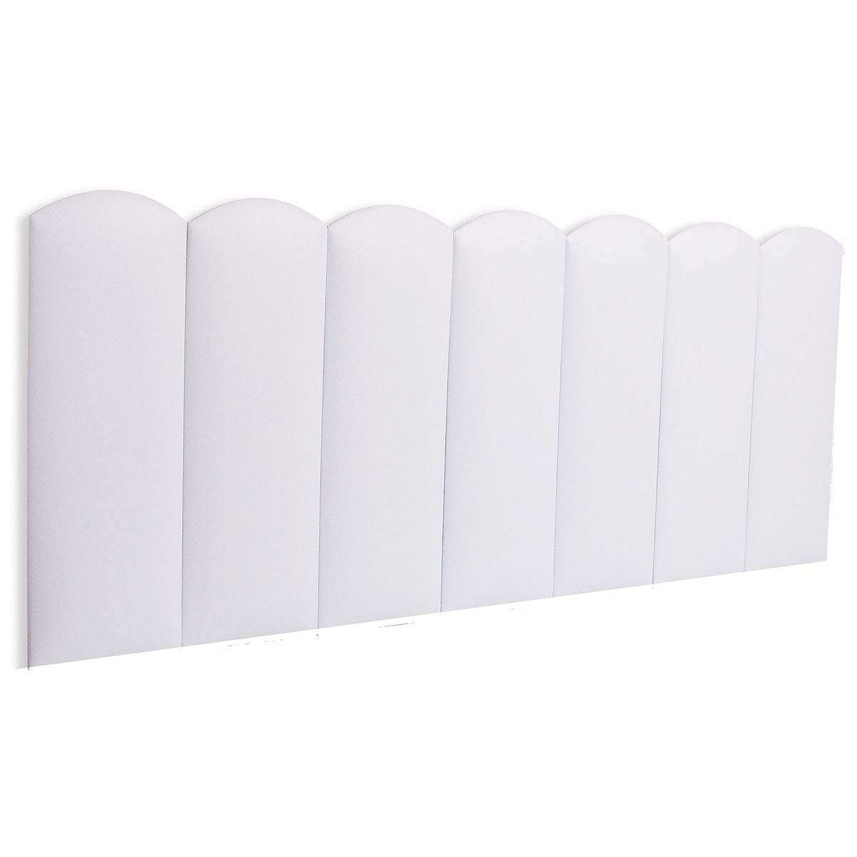 Cabeceira Casal Estofada Para Cama Box Kit 7 Placas Adesivas - Modelo Nuvem Courino Branco