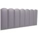 Cabeceira Casal Estofada Para Cama Box Kit 7 Placas Adesivas - Modelo Nuvem Courino Cinza