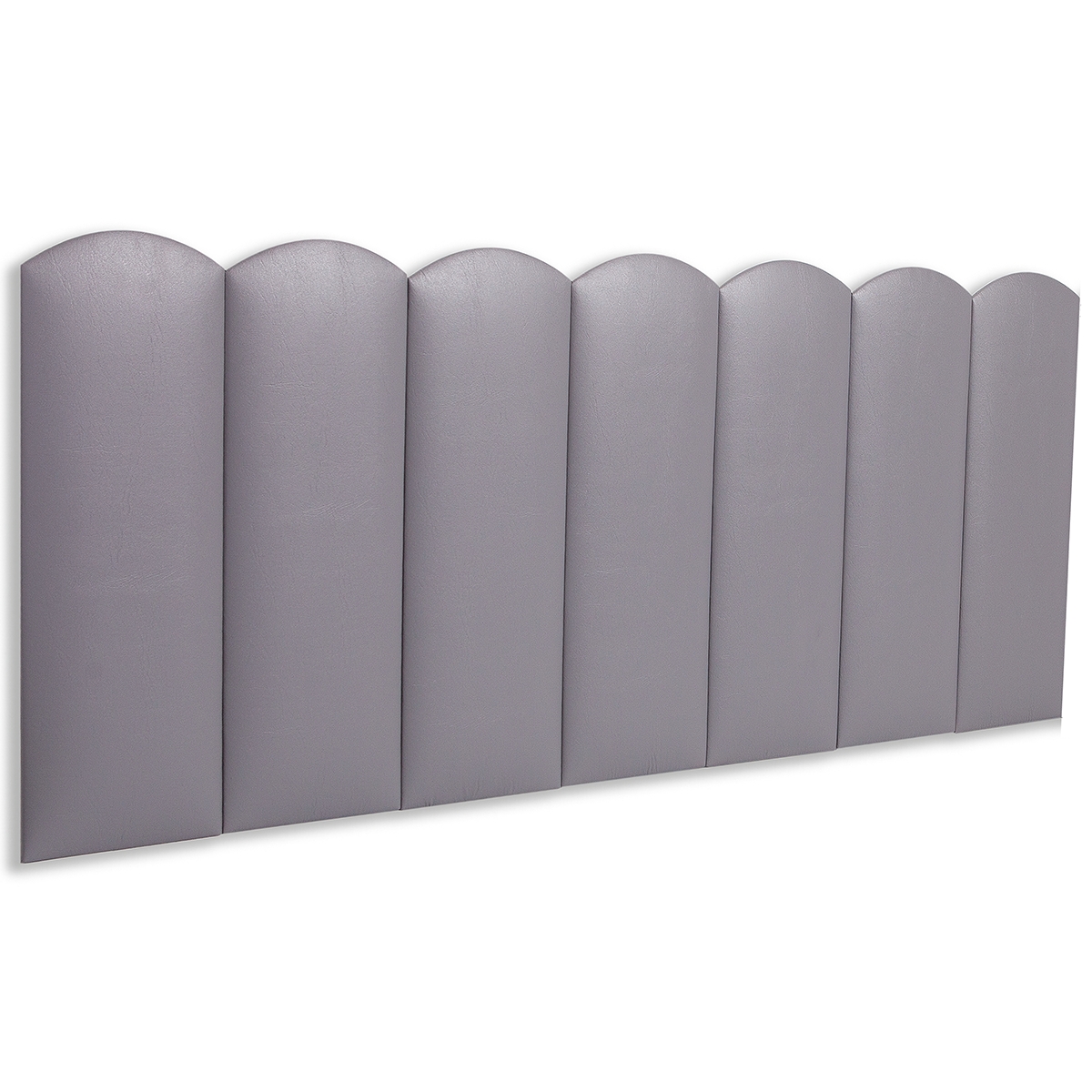 Cabeceira Casal Estofada Para Cama Box Kit 7 Placas Adesivas - Modelo Nuvem Courino Cinza