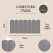 Cabeceira Casal Estofada Para Cama Box Kit 7 Placas Adesivas - Modelo Nuvem Courino Cinza