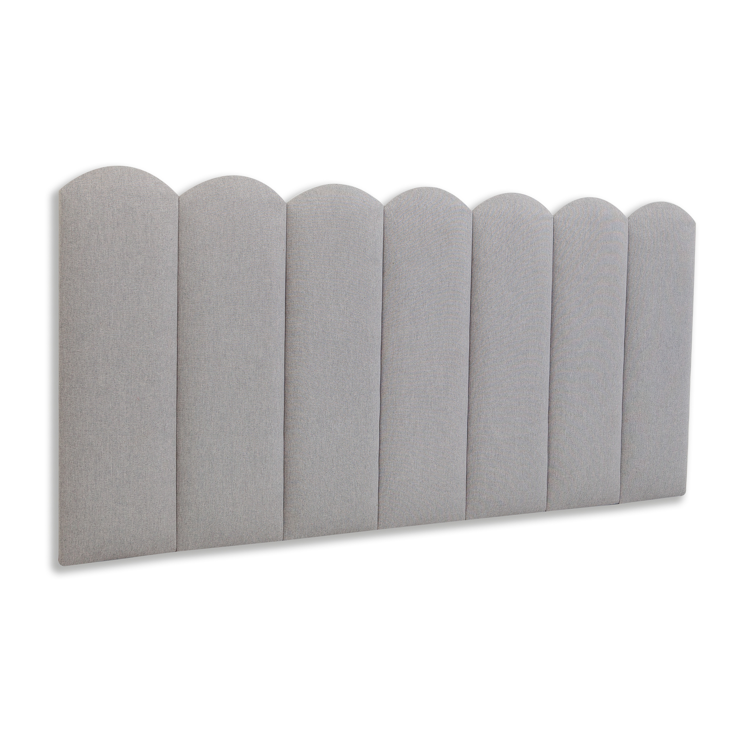 Cabeceira Casal Estofada Para Cama Box Kit 7 Placas Adesivas - Modelo Nuvem Linho Gelo