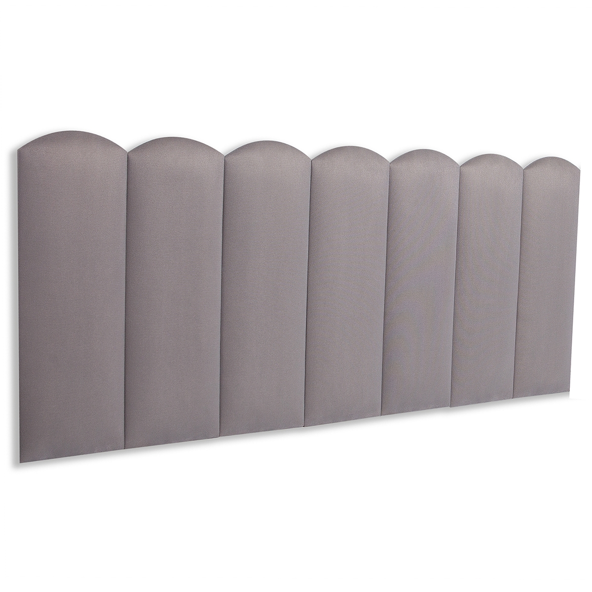 Cabeceira Casal Estofada Para Cama Box Kit 7 Placas Adesivas - Modelo Nuvem Suede Cinza
