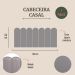 Cabeceira Casal Estofada Para Cama Box Kit 7 Placas Adesivas - Modelo Nuvem Suede Cinza