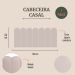 Cabeceira Casal Estofada Para Cama Box Kit 7 Placas Adesivas - Modelo Nuvem Suede Off White