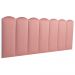 Cabeceira Casal Estofada Para Cama Box Kit 7 Placas Adesivas - Modelo Nuvem Veludo Rosê