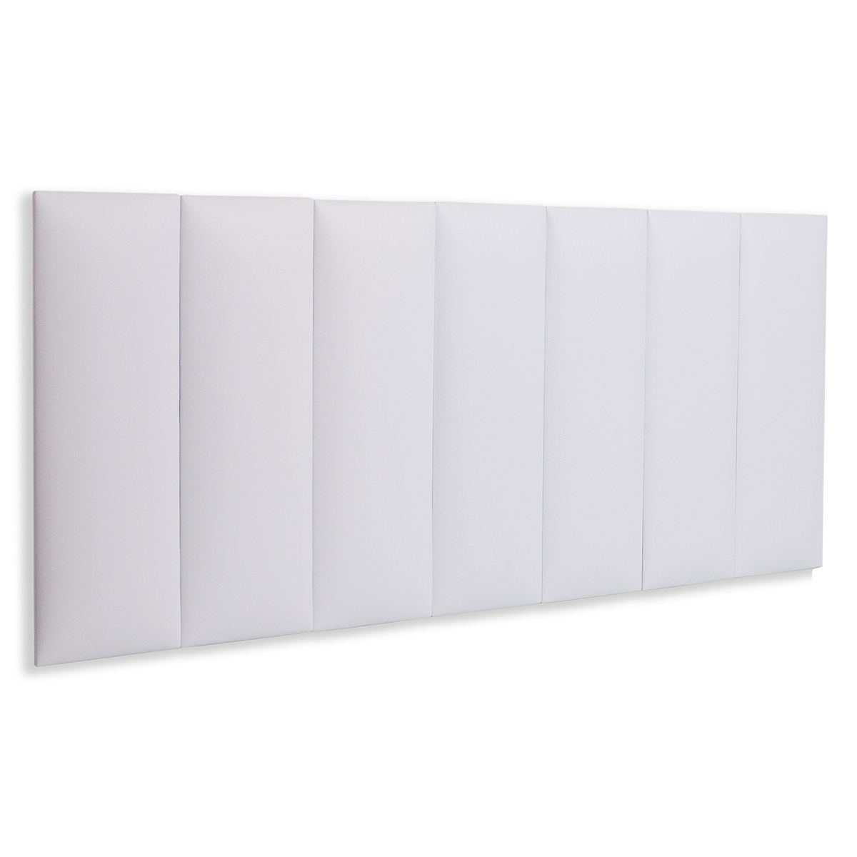 Cabeceira Casal Estofada Para Cama Box Kit 7 Placas Adesivas - Modelo Reta Courino Branco