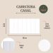 Cabeceira Casal Estofada Para Cama Box Kit 7 Placas Adesivas - Modelo Reta Courino Branco