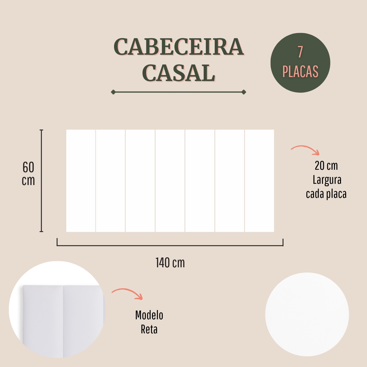 Cabeceira Casal Estofada Para Cama Box Kit 7 Placas Adesivas - Modelo Reta Courino Branco