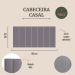 Cabeceira Casal Estofada Para Cama Box Kit 7 Placas Adesivas - Modelo Reta Courino Cinza