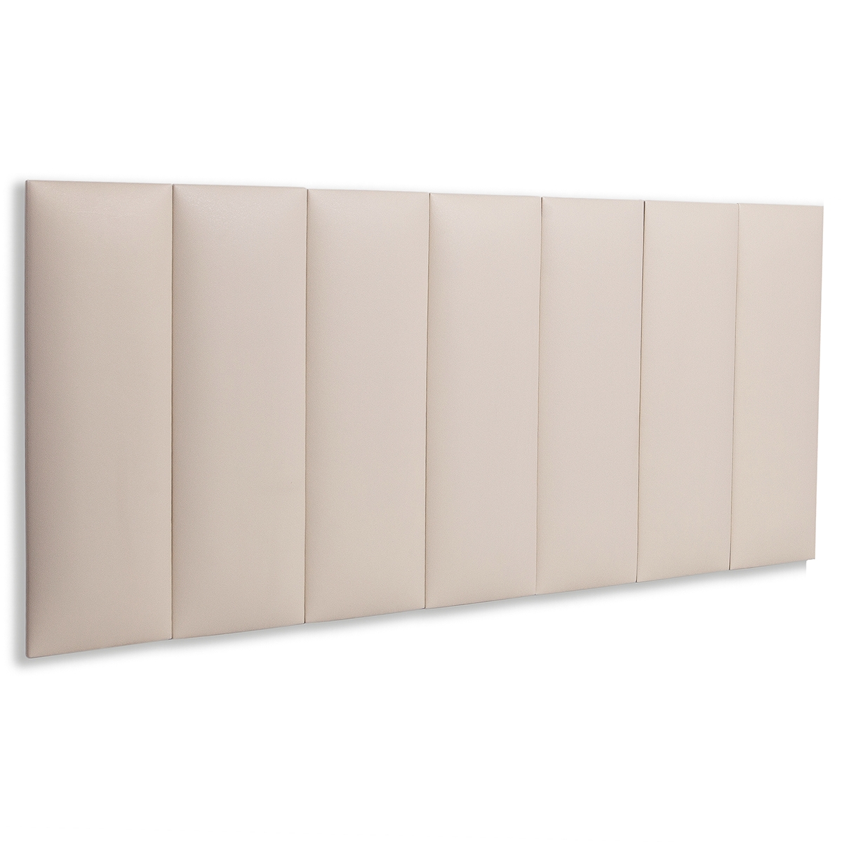 Cabeceira Casal Estofada Para Cama Box Kit 7 Placas Adesivas - Modelo Reta Courino Off White
