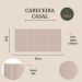 Cabeceira Casal Estofada Para Cama Box Kit 7 Placas Adesivas - Modelo Reta Courino Off White