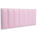 Cabeceira Casal Estofada Para Cama Box Kit 7 Placas Adesivas - Modelo Reta Courino Rosa
