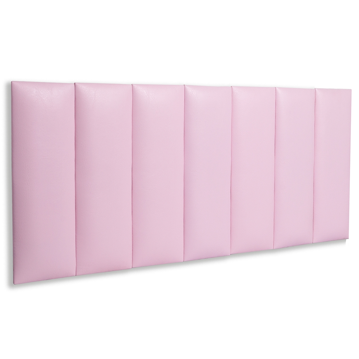 Cabeceira Casal Estofada Para Cama Box Kit 7 Placas Adesivas - Modelo Reta Courino Rosa