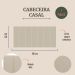 Cabeceira Casal Estofada Para Cama Box Kit 7 Placas Adesivas - Modelo Reta Linho Cru