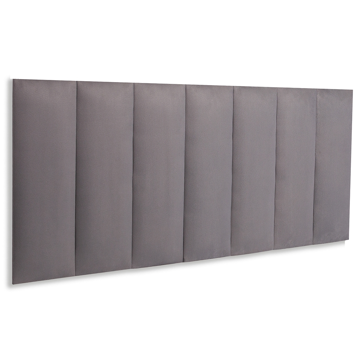 Cabeceira Casal Estofada Para Cama Box Kit 7 Placas Adesivas - Modelo Reta Suede Cinza