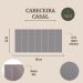 Cabeceira Casal Estofada Para Cama Box Kit 7 Placas Adesivas - Modelo Reta Suede Cinza