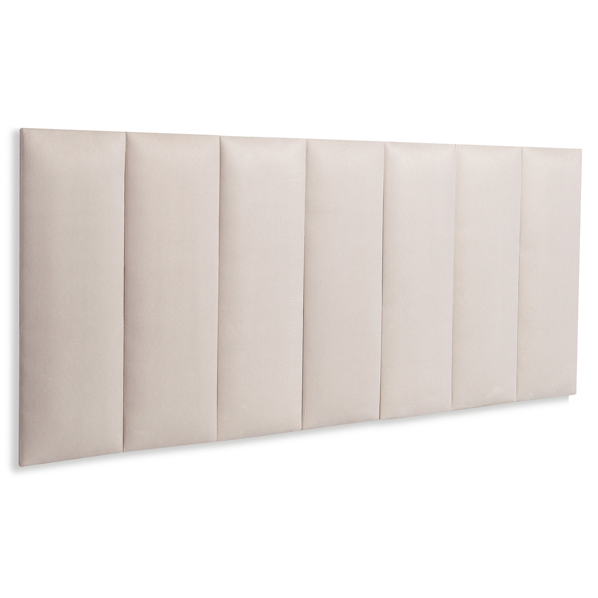 Cabeceira Casal Estofada Para Cama Box Kit 7 Placas Adesivas - Modelo Reta Suede Off White