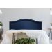 Cabeceira Casal Para Cama Box Curva 140x60 Courino Azul - Tachas Fumê