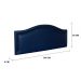 Cabeceira Casal Para Cama Box Curva 140x60 Courino Azul - Tachas Fumê