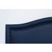 Cabeceira Casal Para Cama Box Curva 140x60 Courino Azul - Tachas Fumê