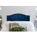 Cabeceira Casal Para Cama Box Curva 140x60 Veludo Azul - Tachas Fumê