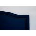 Cabeceira Casal Para Cama Box Curva 140x60 Veludo Azul - Tachas Fumê