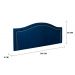 Cabeceira Casal Para Cama Box Curva 140x60 Veludo Azul - Tachas Prata