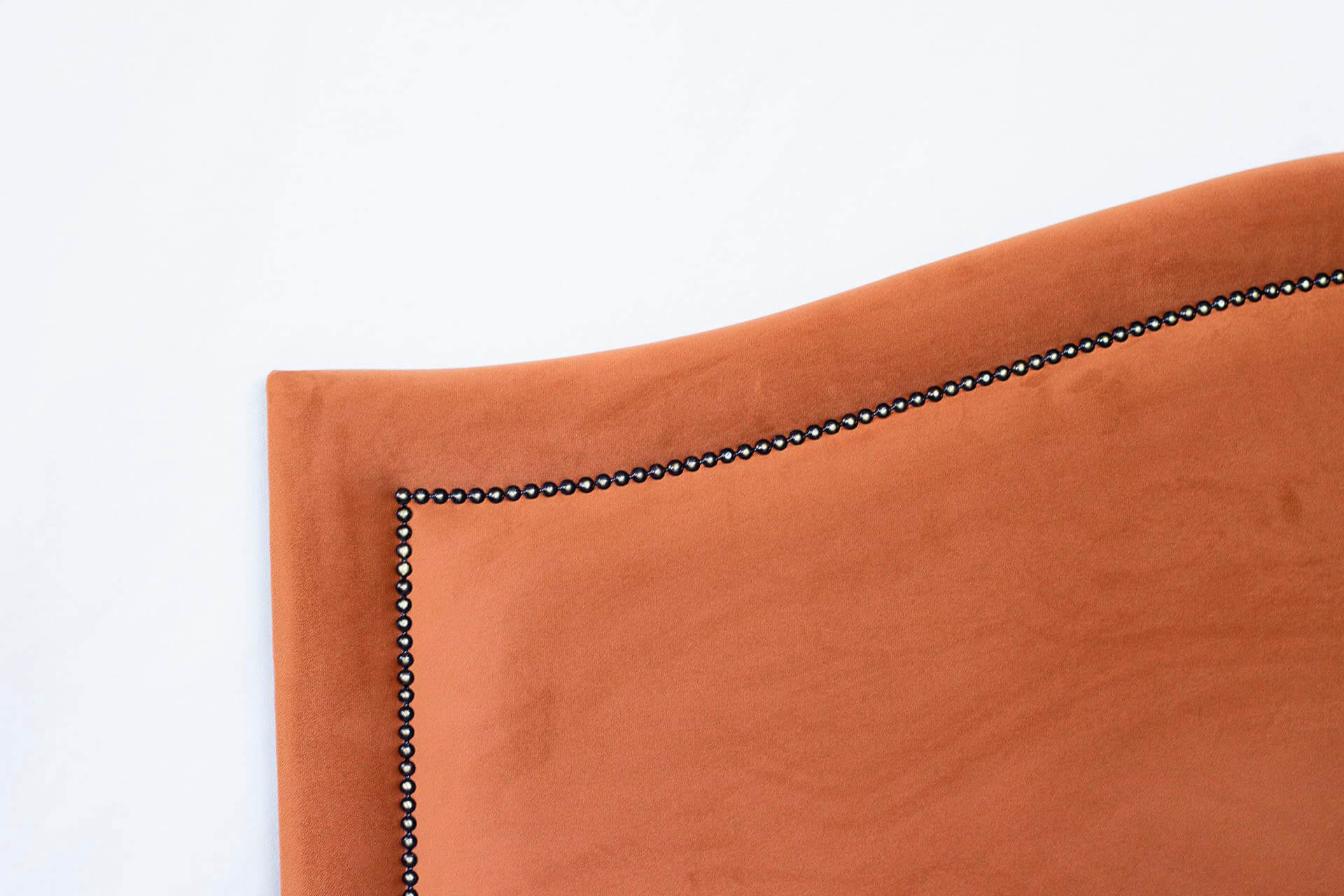 Cabeceira Casal Para Cama Box Curva 140x60 Veludo Terracota - Fumê