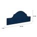 Cabeceira Casal Para Cama Box Provençal 140x60 Veludo Azul - Tachas Fumê
