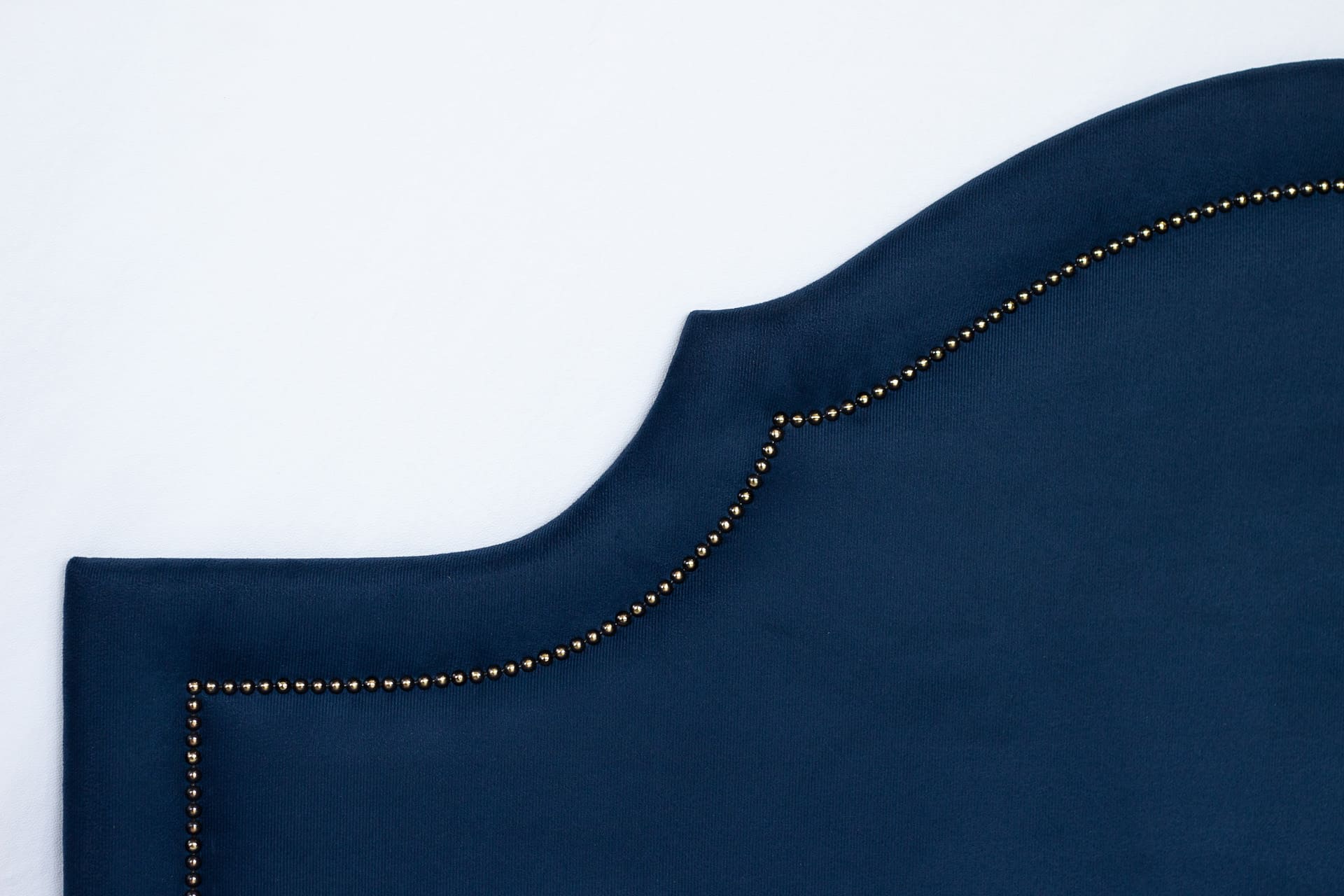 Cabeceira Casal Para Cama Box Provençal 140x60 Veludo Azul - Tachas Fumê