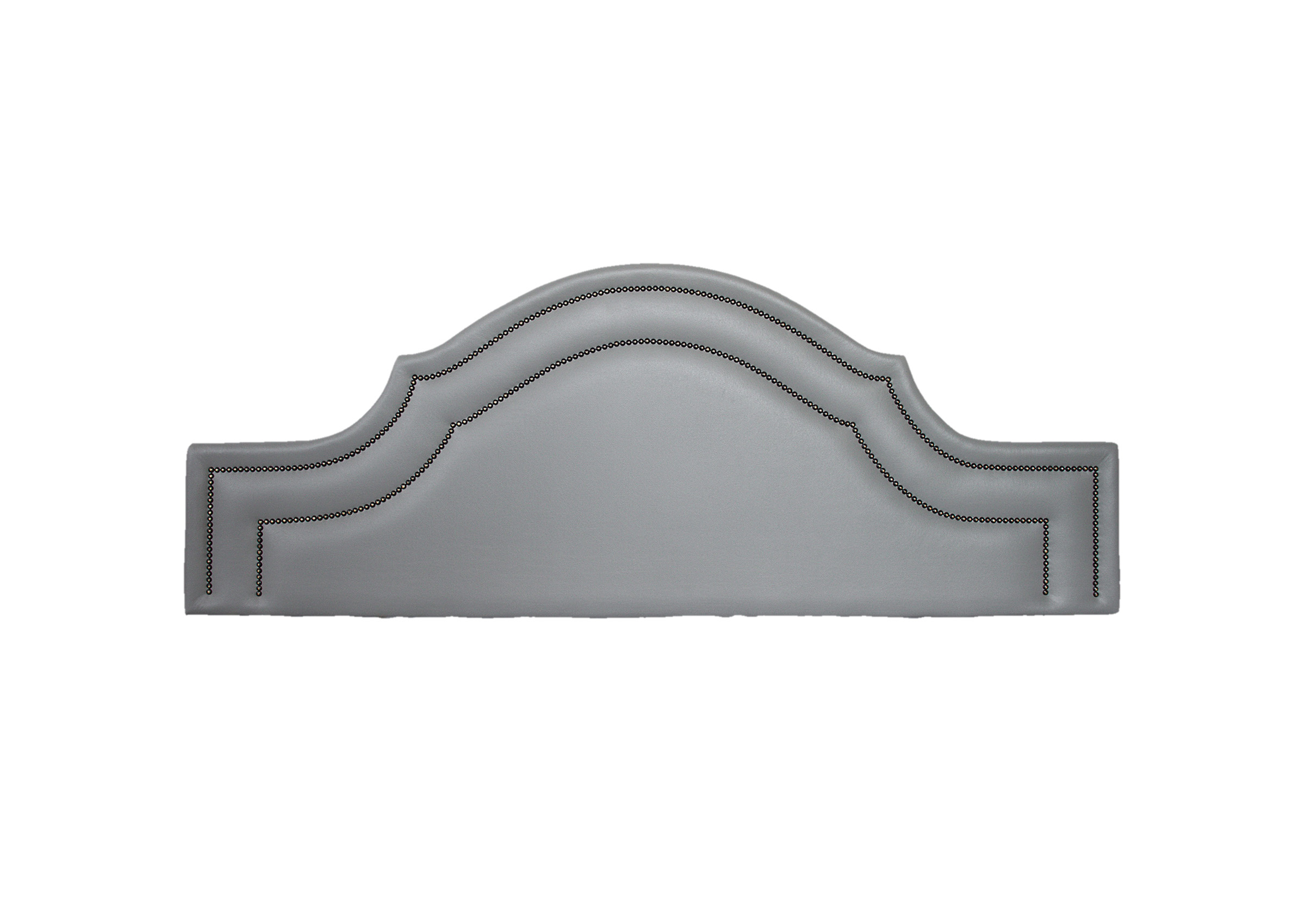 Cabeceira Casal Para Cama Box Provençal Dupla 140x60 Courino Cinza - Tachas Fumê