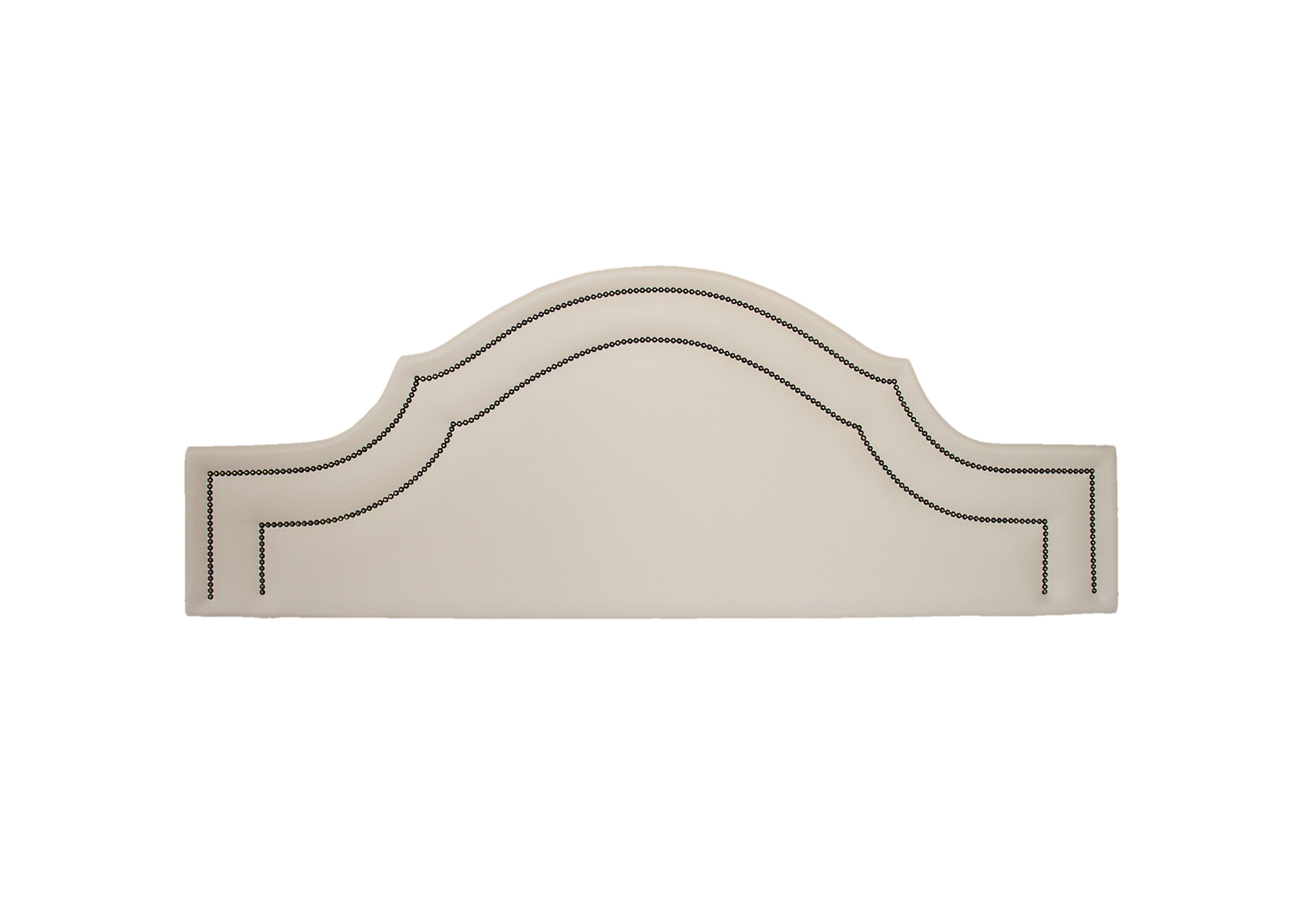 Cabeceira Casal Para Cama Box Provençal Dupla 140x60 Courino Off White - Tachas Fumê