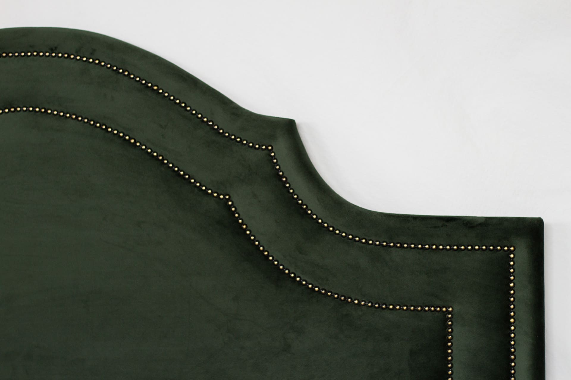 Cabeceira Casal Para Cama Box Provençal Dupla 140x60 Veludo Verde - Tachas Fumê