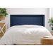 Cabeceira Casal Reta Luxo 140x60 Courino Azul - Tachas Fumê