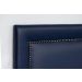 Cabeceira Casal Reta Luxo 140x60 Courino Azul - Tachas Fumê