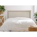Cabeceira Casal Reta Luxo 140x60 Suede Off White - Tachas Fumê