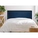 Cabeceira Casal Reta Luxo 140x60 Veludo Azul - Tachas Prata