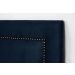 Cabeceira Casal Reta Luxo 140x60 Veludo Azul Marinho - Tachas Fumê