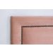 Cabeceira Casal Reta Luxo 140x60 Veludo Rosê  - Tachas Fumê