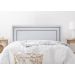 Cabeceira King Estofada Para Cama Box 193cm x 60cm Reta Luxo Dupla - Courino Branco com Tachas Fumê
